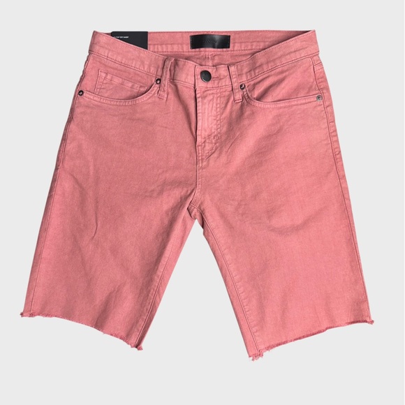 J. Brand Eli Cut Off Shorts 30" waist Bermuda frayed Salmon Linen Relaxed Men's - Picture 1 of 5